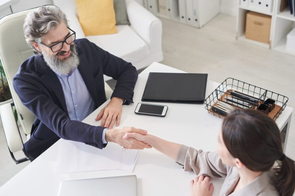 handshake after job interview