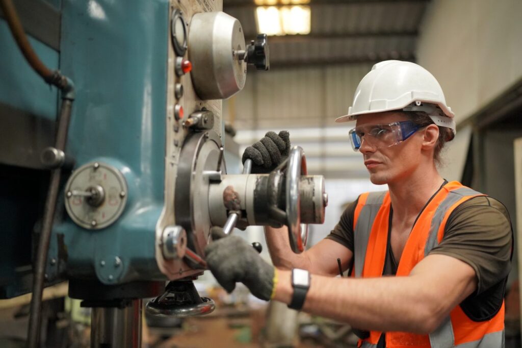 Smiling warehouse employee ready for work
